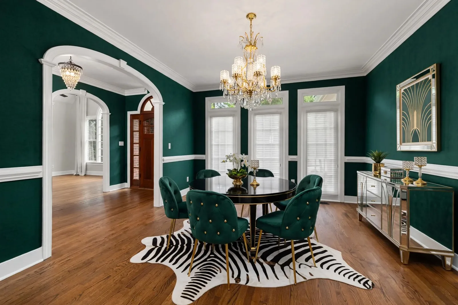 Hollywood Regency style on our sample room
