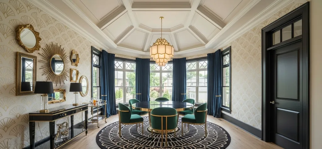 Art Deco dining room — AI virtual staging