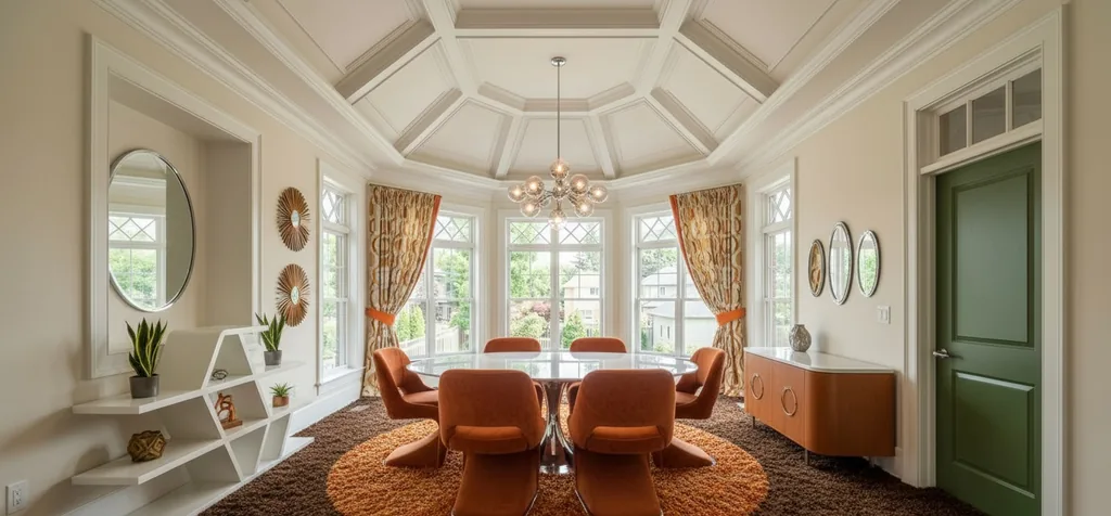 Retrofuturism dining room — AI virtual staging