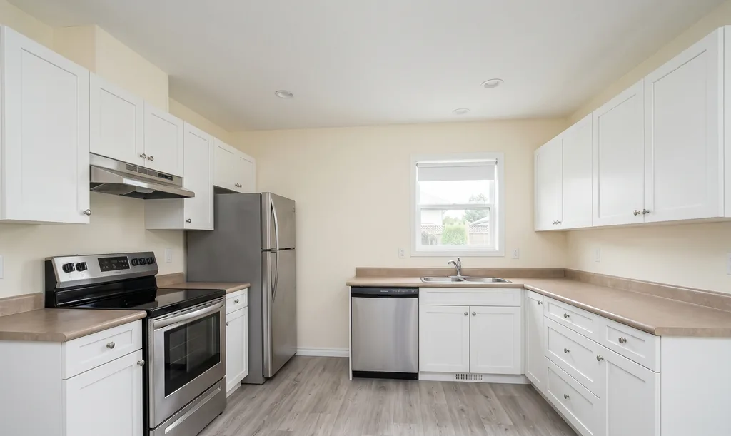 Kitchen before AI virtual staging