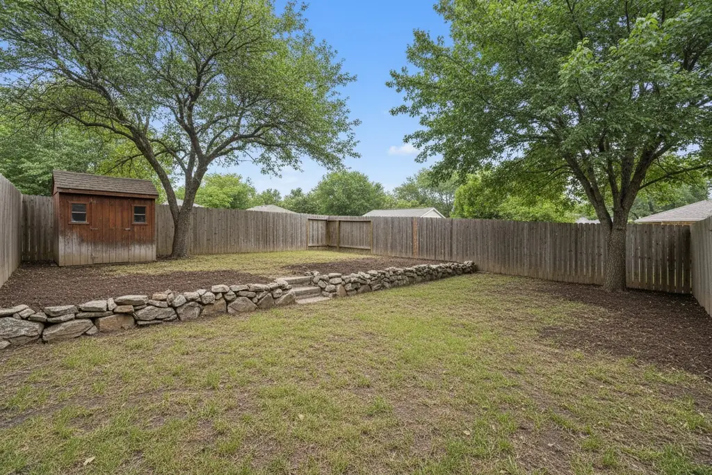 Backyard before AI virtual staging